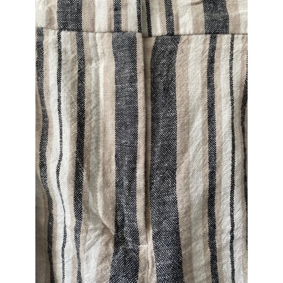 Ann Taylor Factory Linen Striped Shorts Size 6 w/ Pockets - Picture 2 of 6